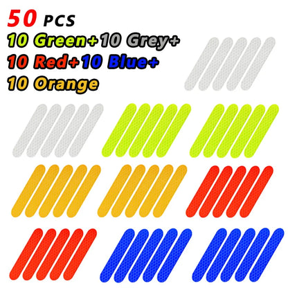 High-Visibility Reflective Warning Stickers (10 to 80 Pcs Set) | Waterproof Night Safety Reflector Strip Tape for Motorcycle Helmets, Bicycles, Cars, Strollers & Outdoor Gear