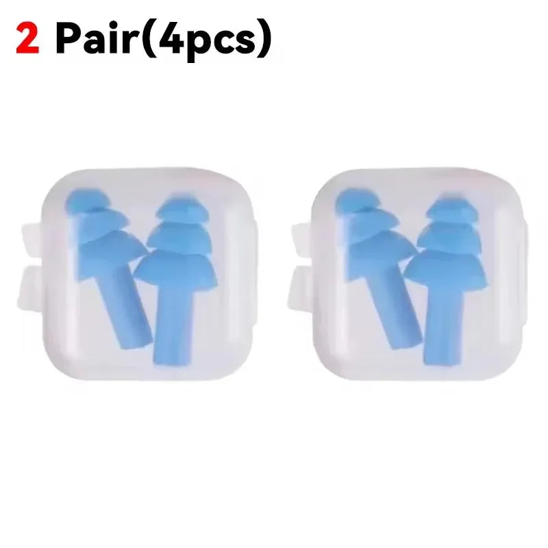 Reusable Silicone Noise Cancelling Ear Plugs for Sleeping & Swimming | Waterproof Sound-Blocking Earplugs with Storage Case | Ultra-Soft Ear Protectors for Travel, Work & Water Sports