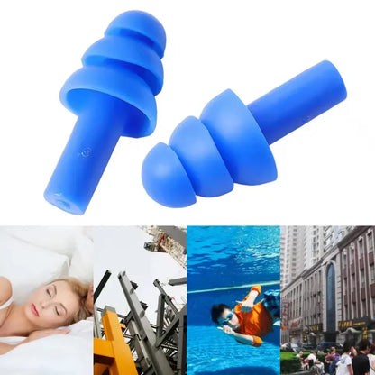 Reusable Silicone Noise Cancelling Ear Plugs for Sleeping & Swimming | Waterproof Sound-Blocking Earplugs with Storage Case | Ultra-Soft Ear Protectors for Travel, Work & Water Sports