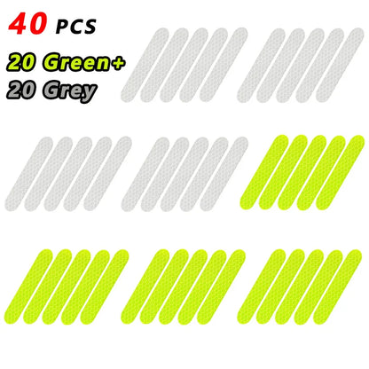 High-Visibility Reflective Warning Stickers (10 to 80 Pcs Set) | Waterproof Night Safety Reflector Strip Tape for Motorcycle Helmets, Bicycles, Cars, Strollers & Outdoor Gear