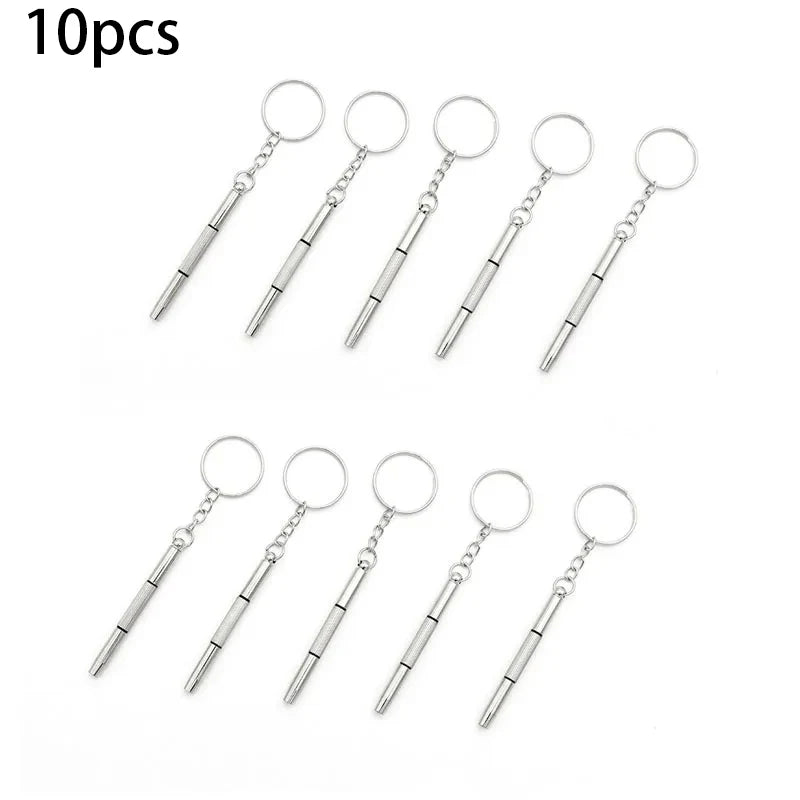 1/3/5/10 Pcs Portable Eyeglass Repair Screwdriver Keychain | Mini Multi-Purpose Precision Tool Set for Glasses, Sunglasses, Watches & Phone Hardware | Emergency Pocket Repair Kit