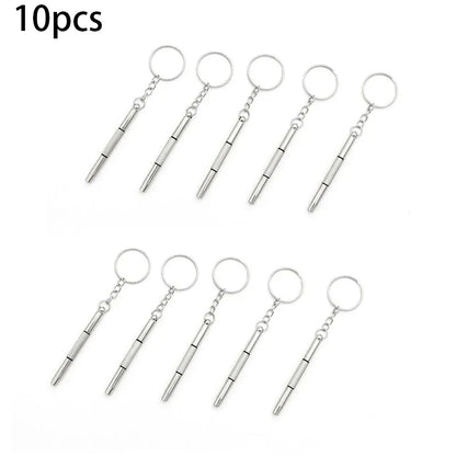 1/3/5/10 Pcs Portable Eyeglass Repair Screwdriver Keychain | Mini Multi-Purpose Precision Tool Set for Glasses, Sunglasses, Watches & Phone Hardware | Emergency Pocket Repair Kit