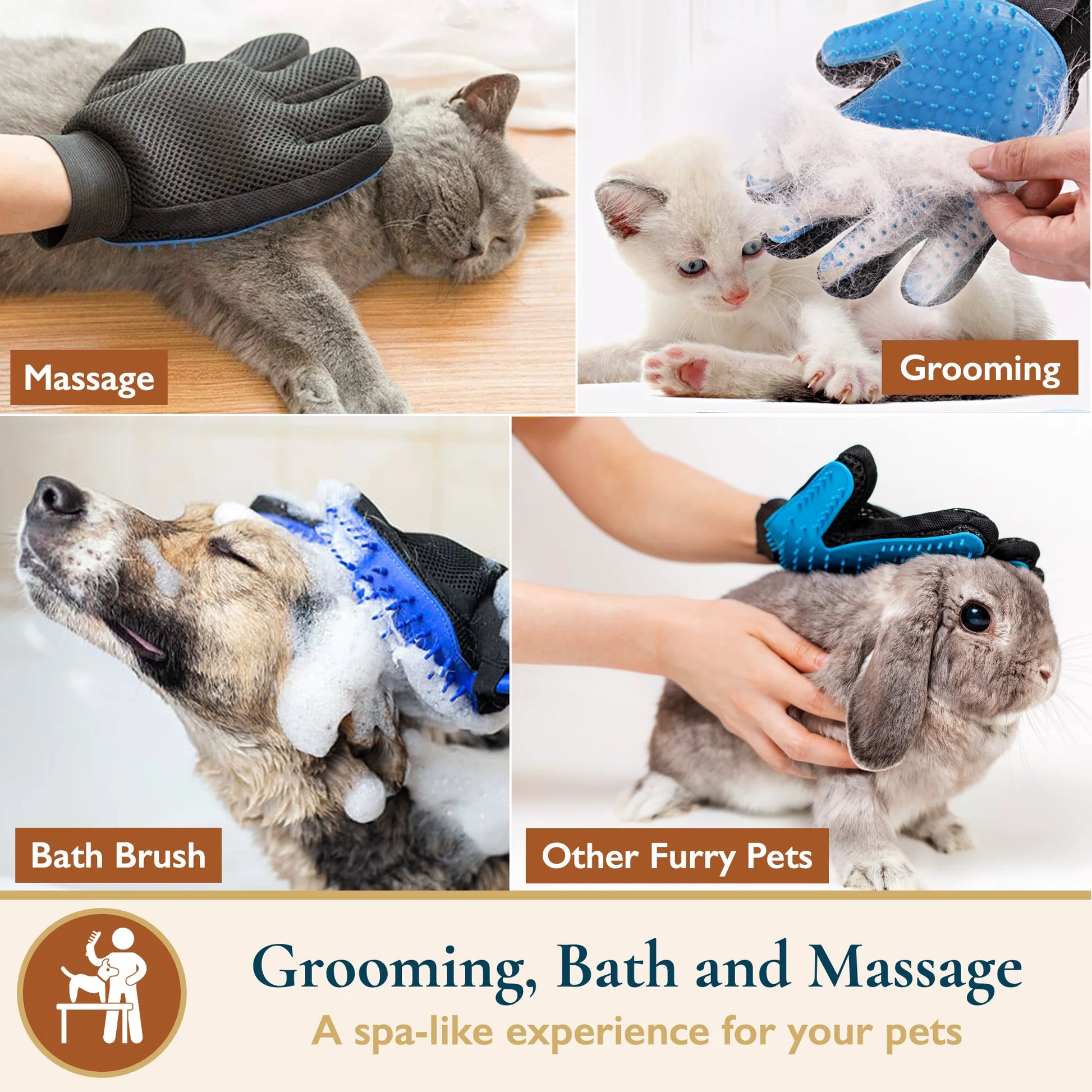 Ultimate Pet Hair Remover Roller & Grooming Gloves Set