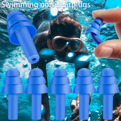 Reusable Silicone Noise Cancelling Ear Plugs for Sleeping & Swimming | Waterproof Sound-Blocking Earplugs with Storage Case | Ultra-Soft Ear Protectors for Travel, Work & Water Sports
