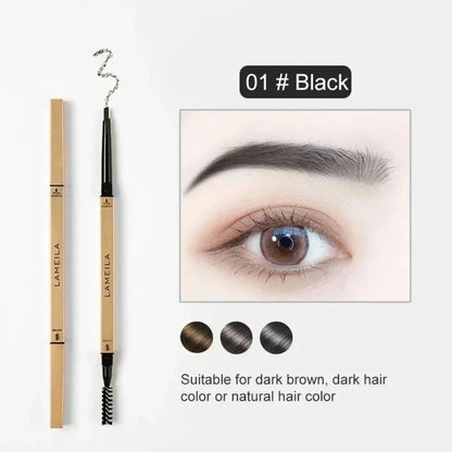 Dual-Ended Waterproof Eyebrow Pencil with Spoolie Brush (5 Shade Options) | Smooth Long-Lasting Micro-Definer & Sweatproof Eyebrow Gel Stick Makeup