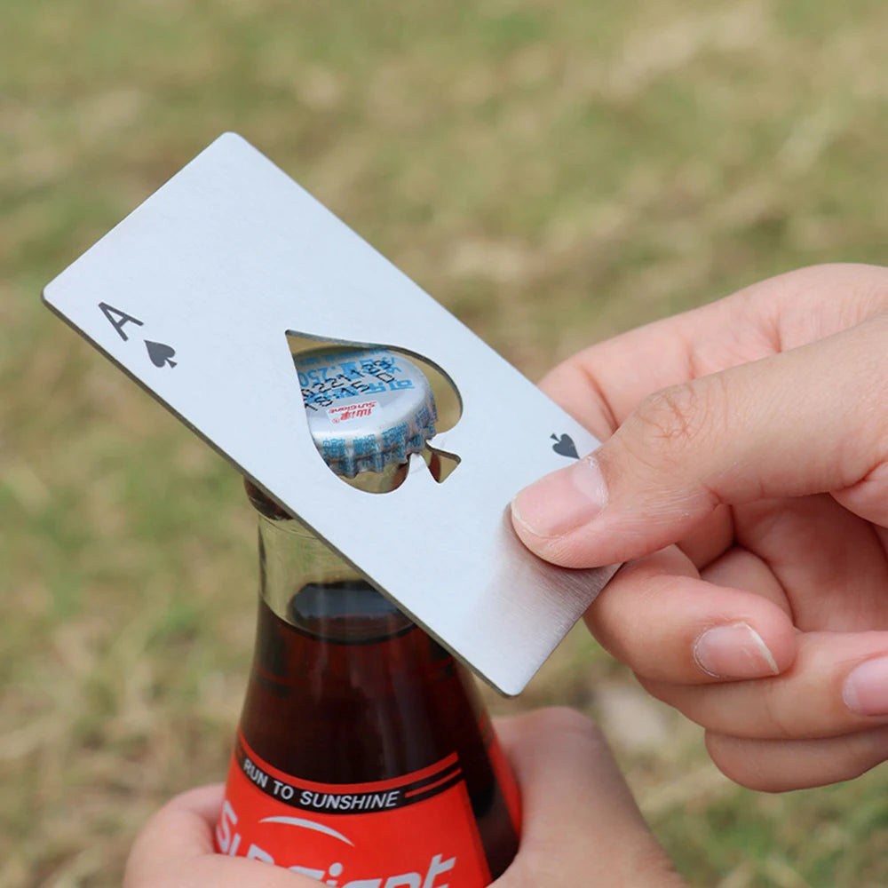 Stainless Steel Ace of Spades Credit Card Bottle Opener | Heavy-Duty Pocket Beer & Beverage Opener | Sleek Flat Card Opener for Wallet, Bar, Parties & Groomsmen Gifts