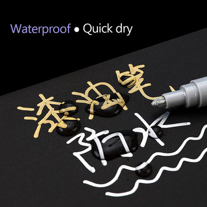 Waterproof Car Scratch Repair & Tire Paint Marker Pen | Quick-Drying Touch-Up Paint Pen for Auto Body Scratches, Wheel Rim Touch-Ups & Tire Lettering