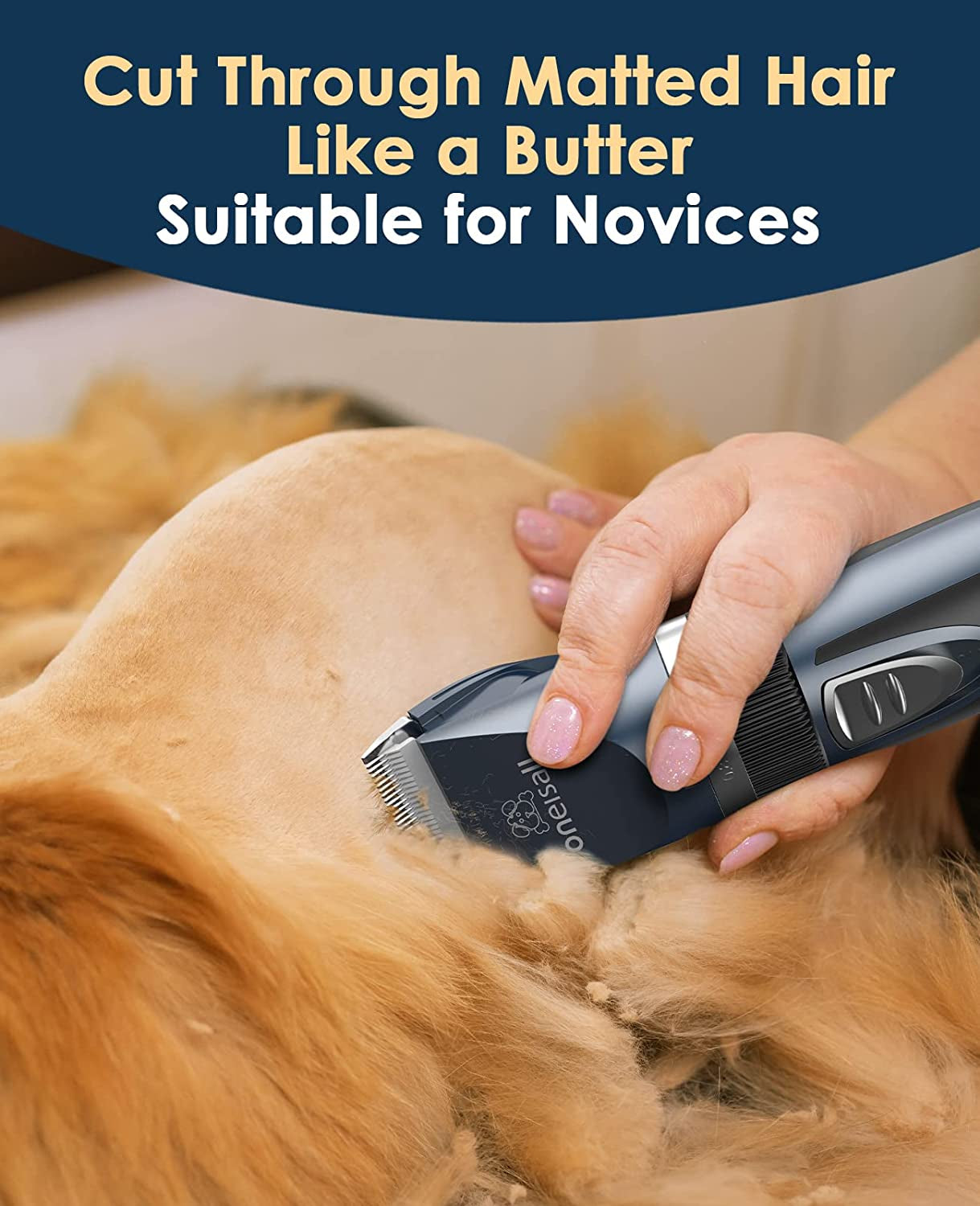 Quiet Cordless Cat Grooming Clippers for Matted & Long Hair | Professional Low-Noise Cat Shaver Kit with LCD Display, 2-Speed Trimmer & 6 Guard Combs | 240-Min Runtime for Cats & Small Dogs