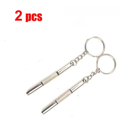 Mini 3-in-1 Keychain Precision Screwdriver Set (1/2/10 Pcs) | Portable Flathead, Phillips & Hex Nut Driver Tool | Eyeglass, Watch & Electronics Pocket Repair Kit