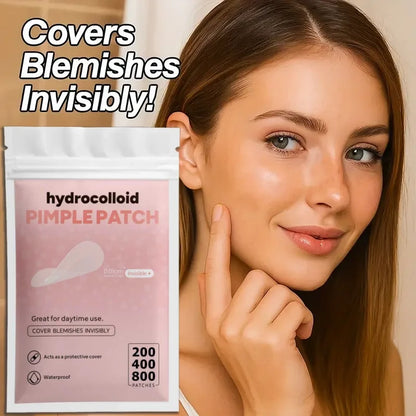 Invisible Clear Hydrocolloid Pimple Patch Set (200/400/800 Pcs) | Ultra-Thin Absorbing Acne Spot Stickers with Mixed Sizes | Gentle Blemish Cover for Day & Night Wear