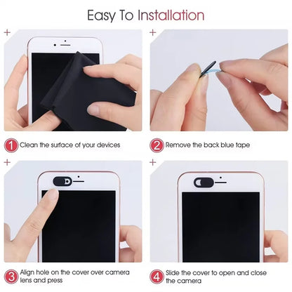 Ultra-Thin Sliding Webcam Cover Set (1/5/10/20 Pcs) | Universal Anti-Spy Laptop Camera Privacy Slider | Camera Cover Sticker for MacBook, iPad, PC, iPhone, Tablet & Lenses