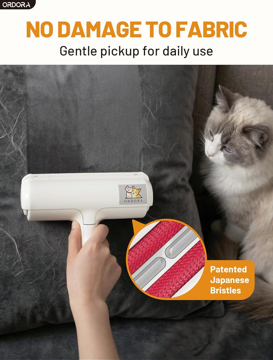 Reusable Pet Hair Remover Roller for Dog & Cat Fur | Multi-Surface Lint Roller with Self-Cleaning Storage Bin for Couches, Bedding, Furniture, Rugs & Car Seats | Eco-Friendly Hair Removal Tool
