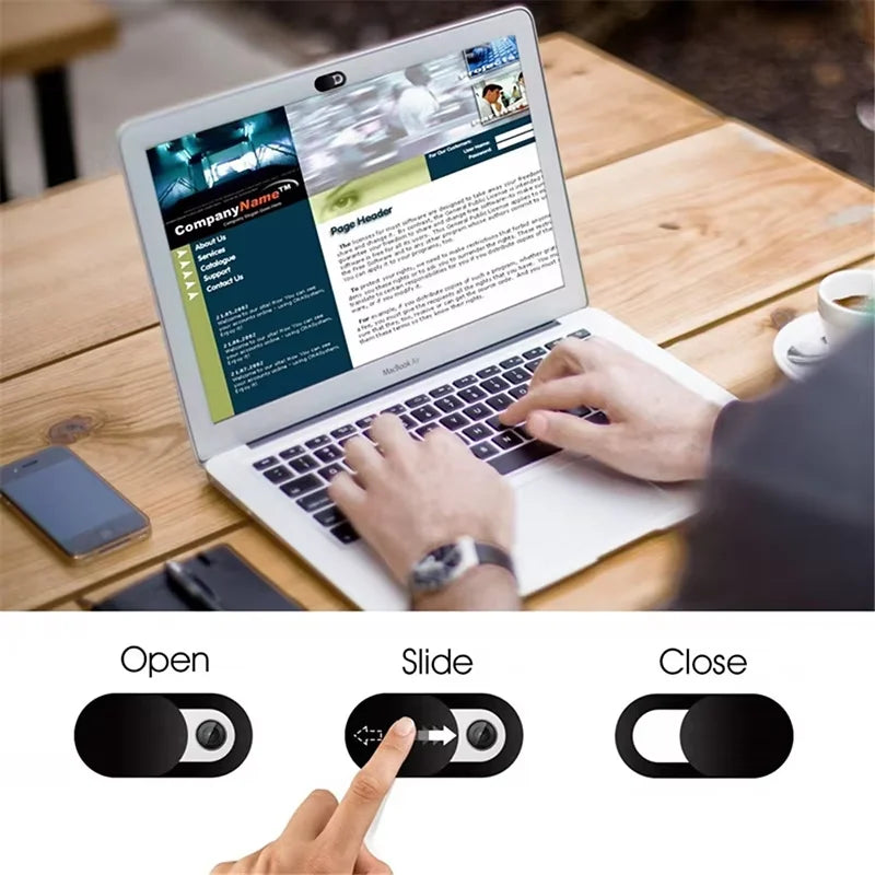 Ultra-Thin Sliding Webcam Cover Set (1/5/10/20 Pcs) | Universal Anti-Spy Laptop Camera Privacy Slider | Camera Cover Sticker for MacBook, iPad, PC, iPhone, Tablet & Lenses