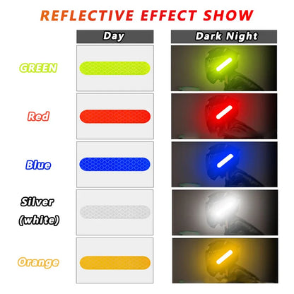 High-Visibility Reflective Warning Stickers (10 to 80 Pcs Set) | Waterproof Night Safety Reflector Strip Tape for Motorcycle Helmets, Bicycles, Cars, Strollers & Outdoor Gear