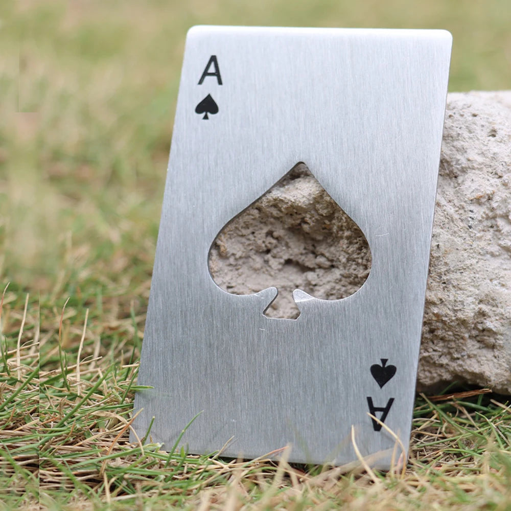 Stainless Steel Ace of Spades Credit Card Bottle Opener | Heavy-Duty Pocket Beer & Beverage Opener | Sleek Flat Card Opener for Wallet, Bar, Parties & Groomsmen Gifts