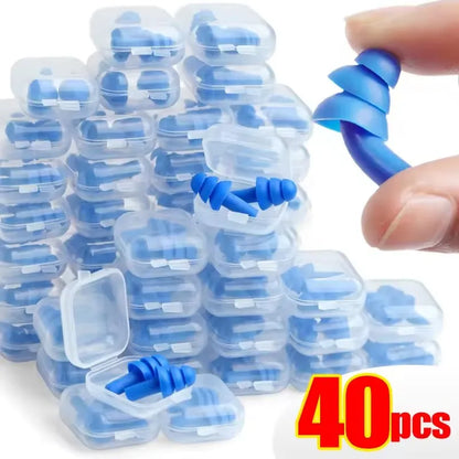 Reusable Silicone Noise Cancelling Ear Plugs for Sleeping & Swimming | Waterproof Sound-Blocking Earplugs with Storage Case | Ultra-Soft Ear Protectors for Travel, Work & Water Sports