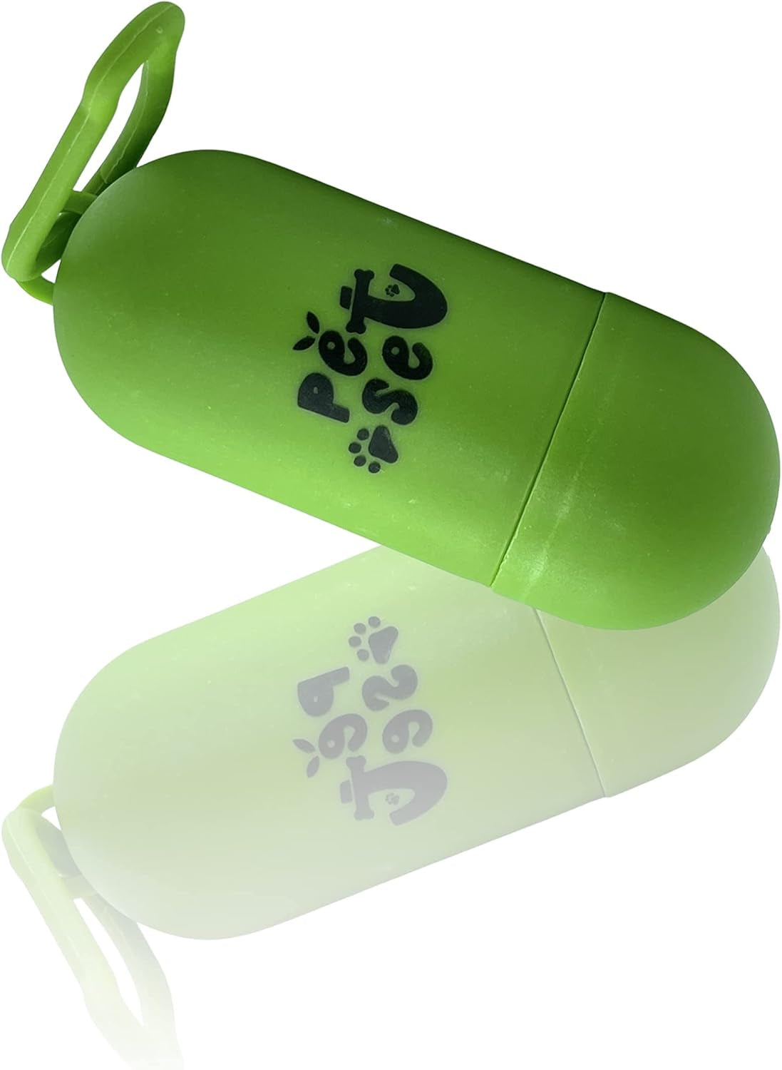 Portable Dog Poop Bag Dispenser Holder with Carabiner Leash Clip | Sturdy Plastic Pet Waste Bag Attachments for Dogs & Puppies | Hands-Free Walking Gear (Black/Green)