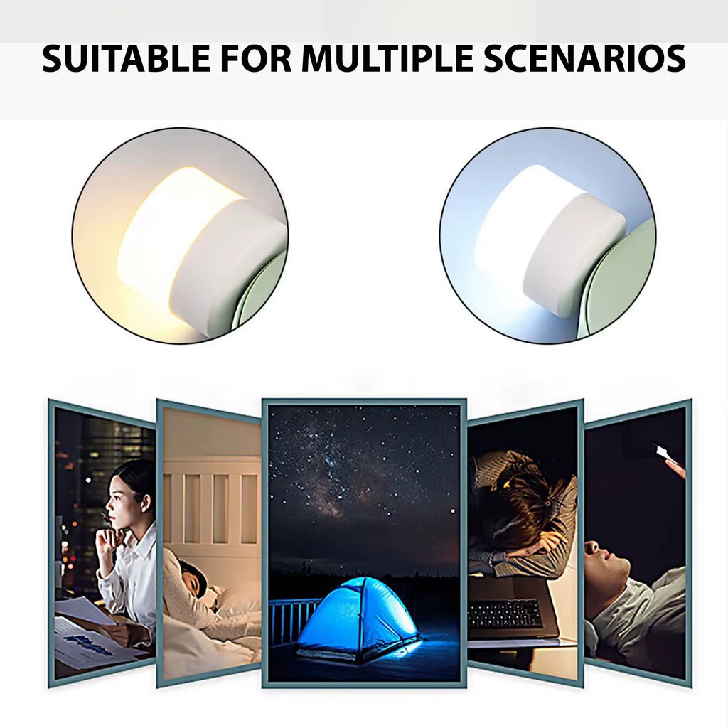 Mini USB LED Night Light Plug-In (1/10 Pcs) | Warm White Eye Protection Reading Lamp for Laptop, Power Bank & USB Chargers | Portable Compact Nightlight for Bedroom & Travel