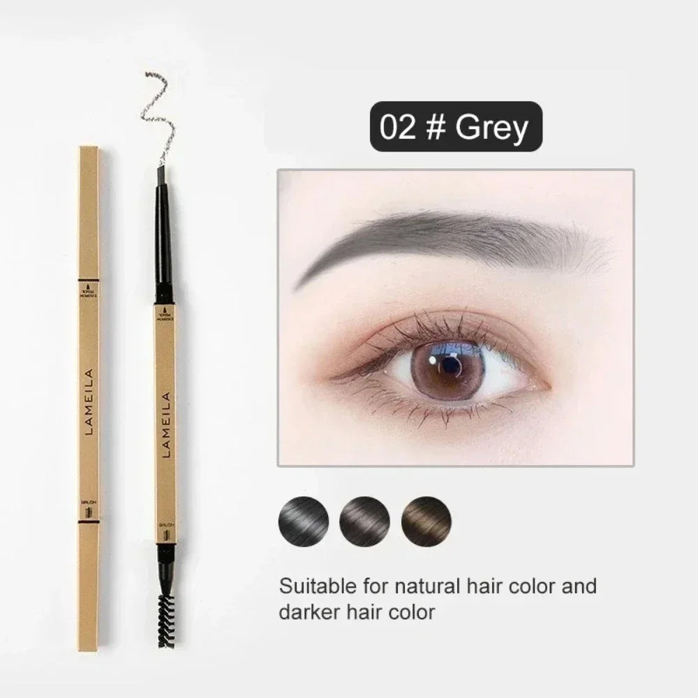 Dual-Ended Waterproof Eyebrow Pencil with Spoolie Brush (5 Shade Options) | Smooth Long-Lasting Micro-Definer & Sweatproof Eyebrow Gel Stick Makeup