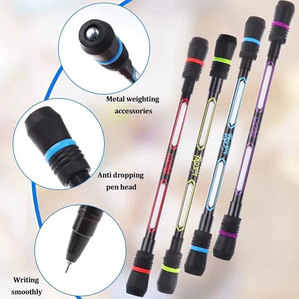 Weighted Finger Spinning Pen Set (1 or 4 Pcs) | Balanced Rotating Trick Pen for Dexterity & Brain Training | Stress Relief Fidget Toy for Students, Gamers & Office Workers