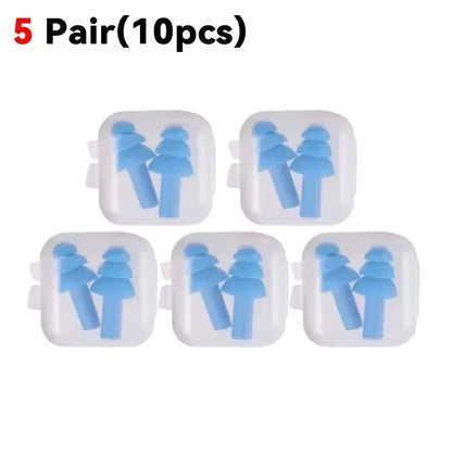 Reusable Silicone Noise Cancelling Ear Plugs for Sleeping & Swimming | Waterproof Sound-Blocking Earplugs with Storage Case | Ultra-Soft Ear Protectors for Travel, Work & Water Sports