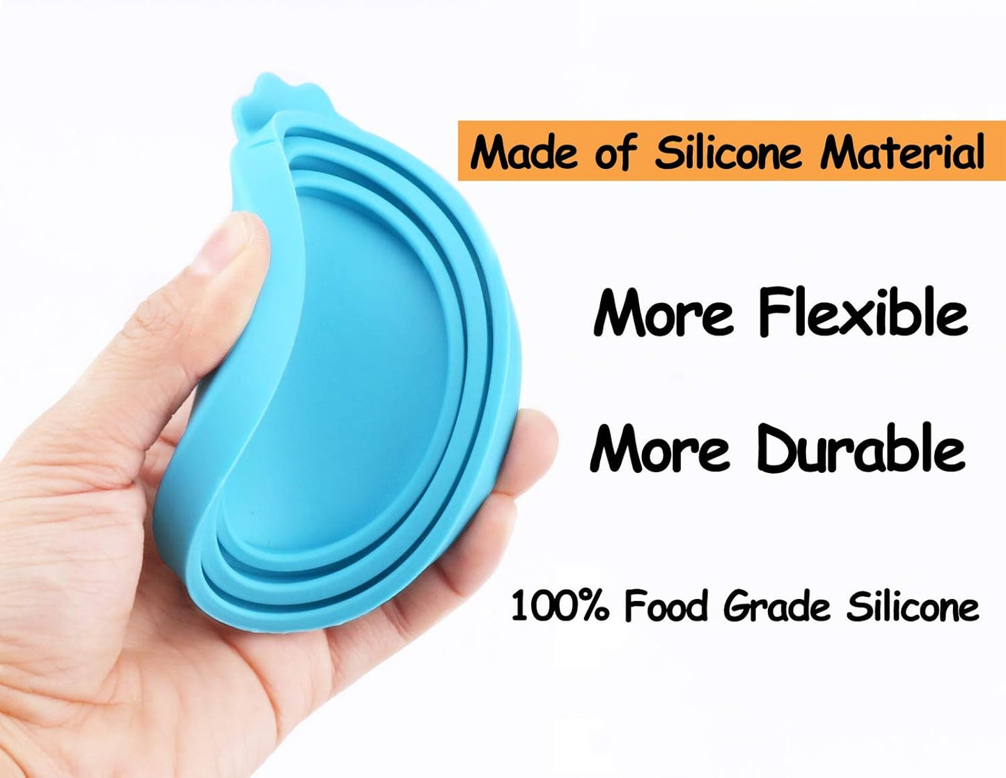 3-Pack Universal Silicone Pet Food Can Covers with Matching Spoon | Airtight Storage Lids for Standard Dog & Cat Food Cans | Reusable, BPA-Free & Dishwasher Safe