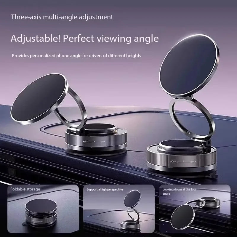 Y06 Vacuum Magnetic Phone Holder Stand | MagSafe Compatible Suction Cup Phone Mount with Adjustable Swivel Lock | Hands-Free Magnetic Mount for Car, Gym, Mirror & Smooth Surfaces
