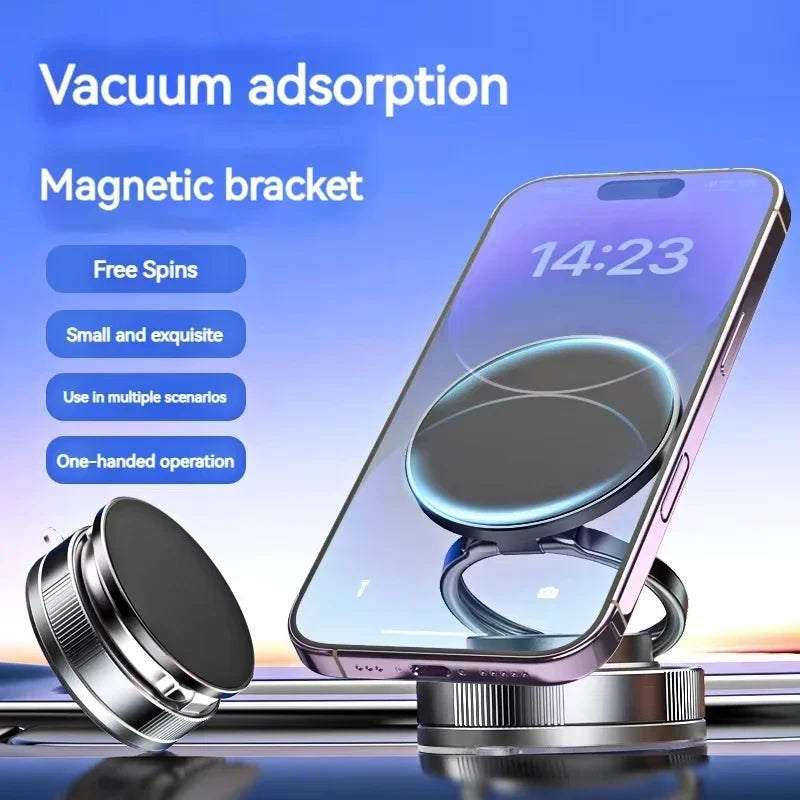 Y06 Vacuum Magnetic Phone Holder Stand | MagSafe Compatible Suction Cup Phone Mount with Adjustable Swivel Lock | Hands-Free Magnetic Mount for Car, Gym, Mirror & Smooth Surfaces