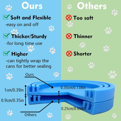 3-Pack Universal Silicone Pet Food Can Covers with Matching Spoon | Airtight Storage Lids for Standard Dog & Cat Food Cans | Reusable, BPA-Free & Dishwasher Safe