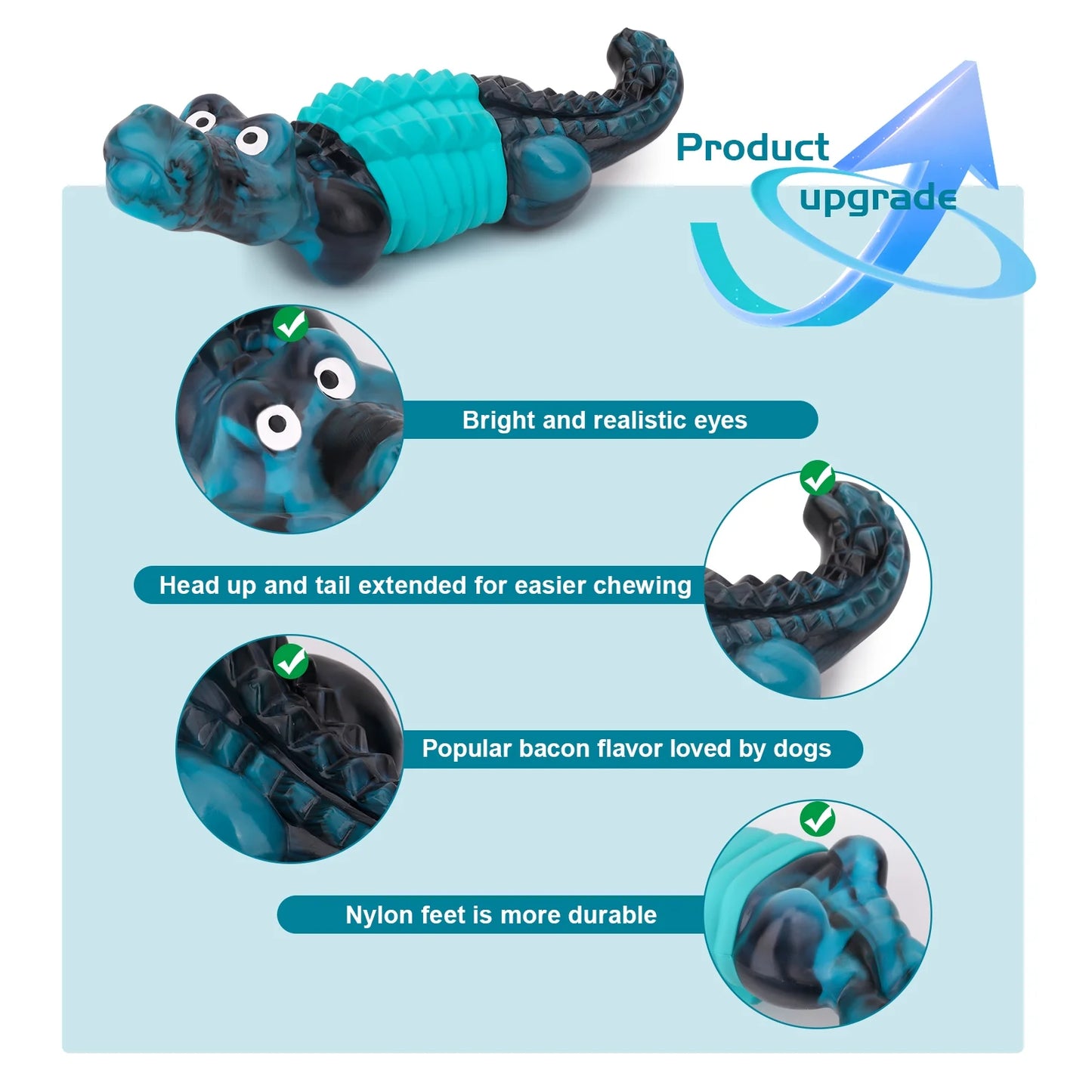 Indestructible Dog Toys for Aggressive Chewers | Heavy-Duty Tough Rubber Dog Chew Toy for Large Breeds & Power Chewers | Durable Dental Care Toy for Boredom & Anxiety Relief (Blue)