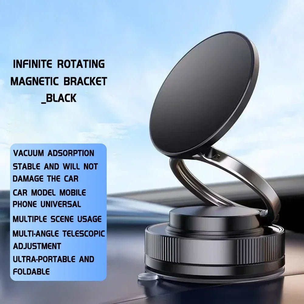 Y06 Vacuum Magnetic Phone Holder Stand | MagSafe Compatible Suction Cup Phone Mount with Adjustable Swivel Lock | Hands-Free Magnetic Mount for Car, Gym, Mirror & Smooth Surfaces