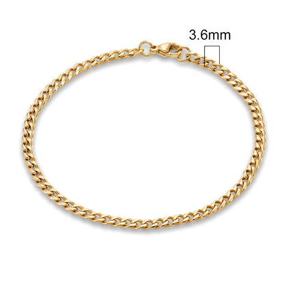 3mm–11mm Stainless Steel Cuban Link Chain Bracelet | Heavy-Duty Silver Curb Chain Wristband for Men & Women | Punk Rock Biker Jewelry
