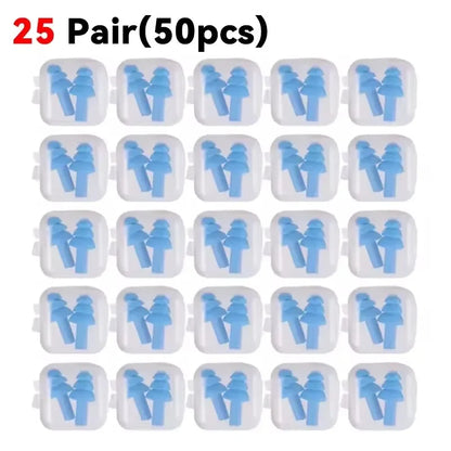 Reusable Silicone Noise Cancelling Ear Plugs for Sleeping & Swimming | Waterproof Sound-Blocking Earplugs with Storage Case | Ultra-Soft Ear Protectors for Travel, Work & Water Sports