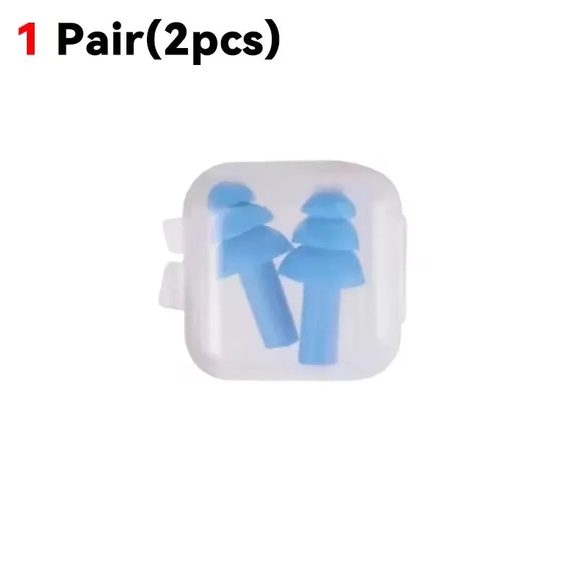 Reusable Silicone Noise Cancelling Ear Plugs for Sleeping & Swimming | Waterproof Sound-Blocking Earplugs with Storage Case | Ultra-Soft Ear Protectors for Travel, Work & Water Sports