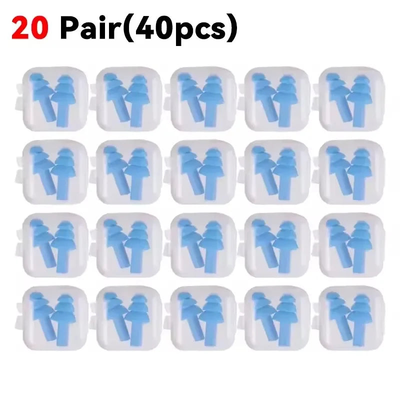 Reusable Silicone Noise Cancelling Ear Plugs for Sleeping & Swimming | Waterproof Sound-Blocking Earplugs with Storage Case | Ultra-Soft Ear Protectors for Travel, Work & Water Sports