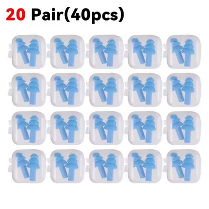 Reusable Silicone Noise Cancelling Ear Plugs for Sleeping & Swimming | Waterproof Sound-Blocking Earplugs with Storage Case | Ultra-Soft Ear Protectors for Travel, Work & Water Sports