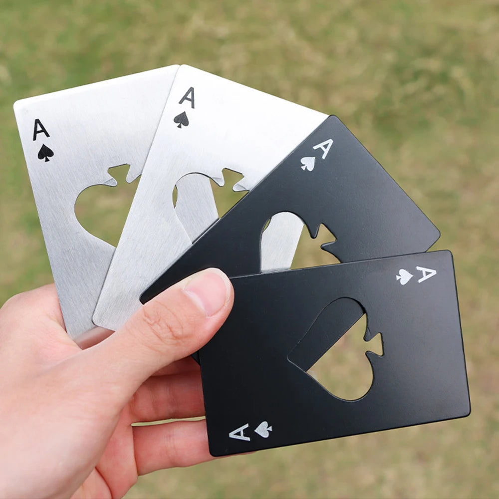 Stainless Steel Ace of Spades Credit Card Bottle Opener | Heavy-Duty Pocket Beer & Beverage Opener | Sleek Flat Card Opener for Wallet, Bar, Parties & Groomsmen Gifts