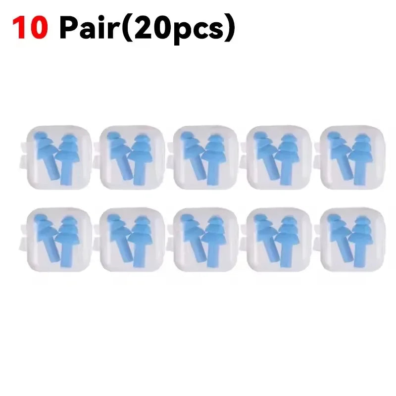 Reusable Silicone Noise Cancelling Ear Plugs for Sleeping & Swimming | Waterproof Sound-Blocking Earplugs with Storage Case | Ultra-Soft Ear Protectors for Travel, Work & Water Sports