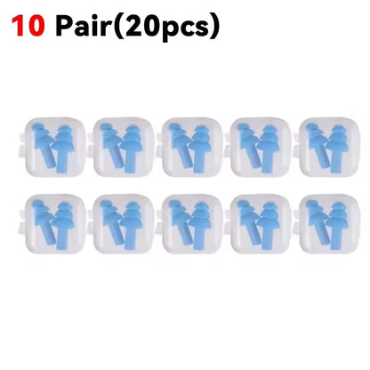 Reusable Silicone Noise Cancelling Ear Plugs for Sleeping & Swimming | Waterproof Sound-Blocking Earplugs with Storage Case | Ultra-Soft Ear Protectors for Travel, Work & Water Sports