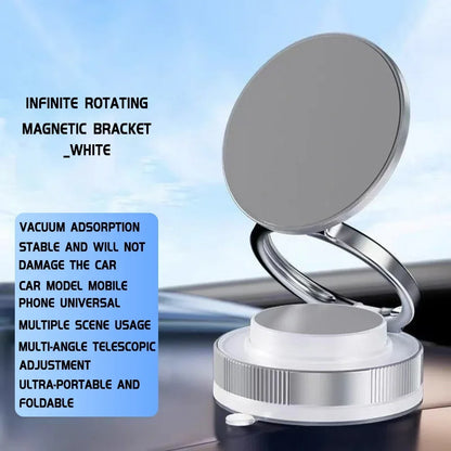 Y06 Vacuum Magnetic Phone Holder Stand | MagSafe Compatible Suction Cup Phone Mount with Adjustable Swivel Lock | Hands-Free Magnetic Mount for Car, Gym, Mirror & Smooth Surfaces