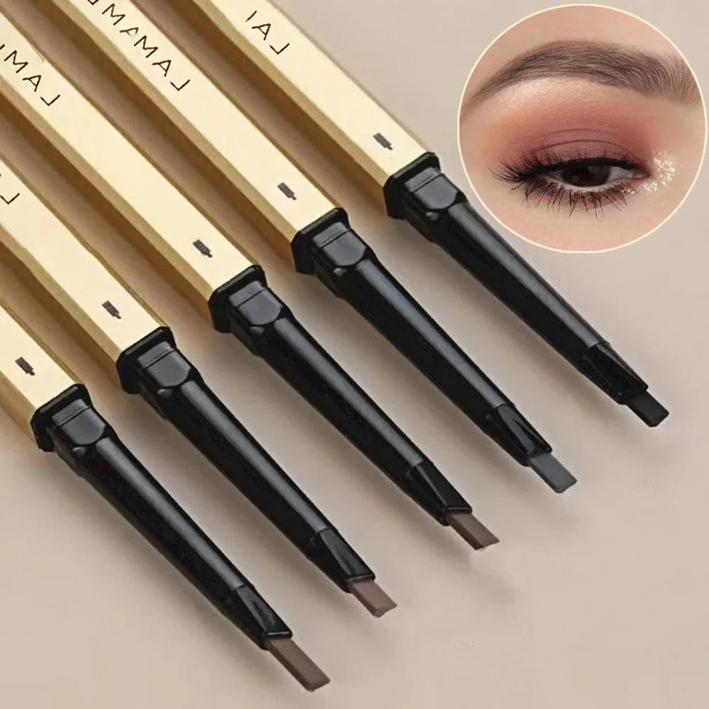 Dual-Ended Waterproof Eyebrow Pencil with Spoolie Brush (5 Shade Options) | Smooth Long-Lasting Micro-Definer & Sweatproof Eyebrow Gel Stick Makeup