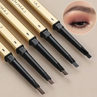 Dual-Ended Waterproof Eyebrow Pencil with Spoolie Brush (5 Shade Options) | Smooth Long-Lasting Micro-Definer & Sweatproof Eyebrow Gel Stick Makeup