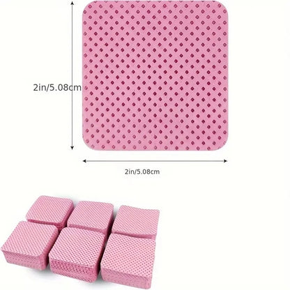 50 Pcs Lint-Free Nail Wipes & Eyelash Extension Cleaning Pads | Super Absorbent Gel Polish Remover Wipes | Professional Nail Prep & Glue Wipe Pads (White & Pink)