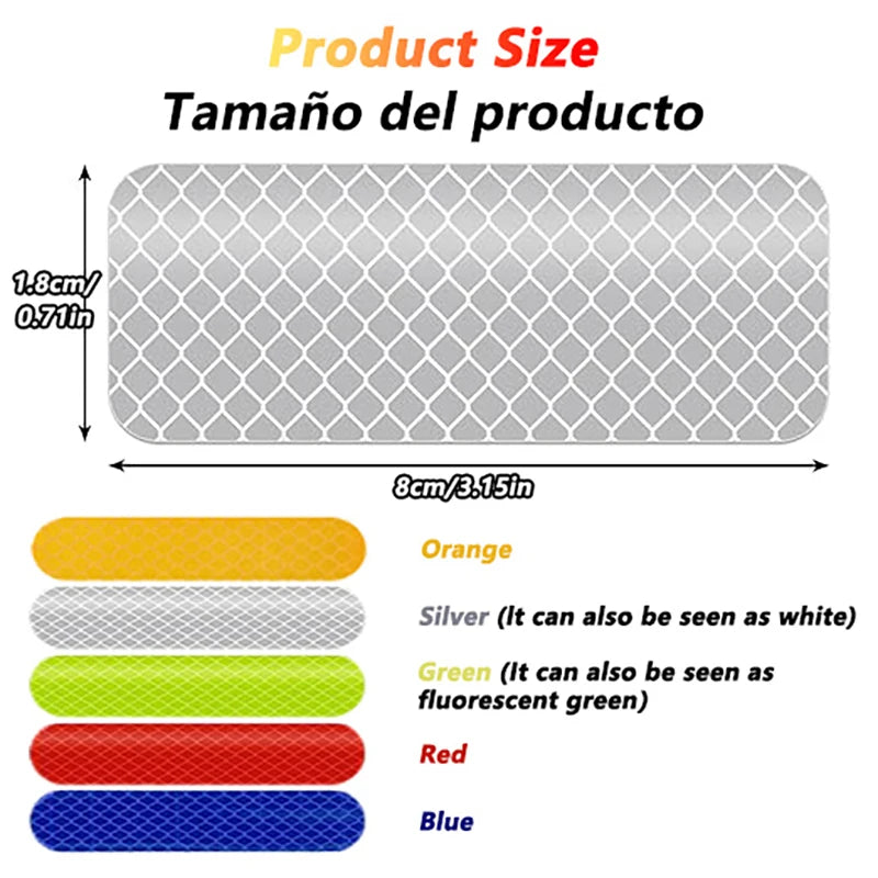 High-Visibility Reflective Warning Stickers (10 to 80 Pcs Set) | Waterproof Night Safety Reflector Strip Tape for Motorcycle Helmets, Bicycles, Cars, Strollers & Outdoor Gear