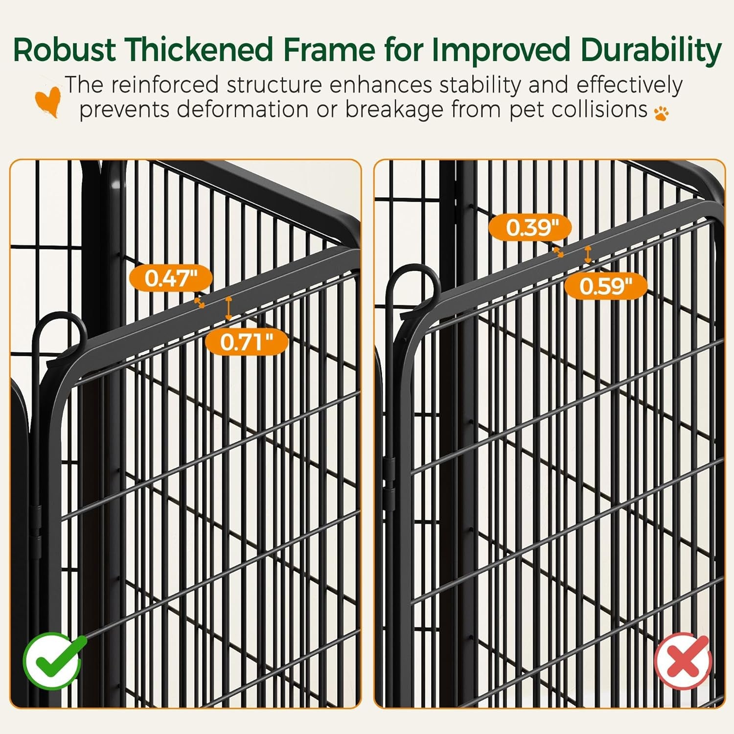 16-Panel Portable Dog Playpen & Pet Fence (32" Height) | Foldable Heavy-Duty Metal Exercise Pen for Small & Medium Dogs | Easy Setup Yard & Camping Gate with Lockable Door