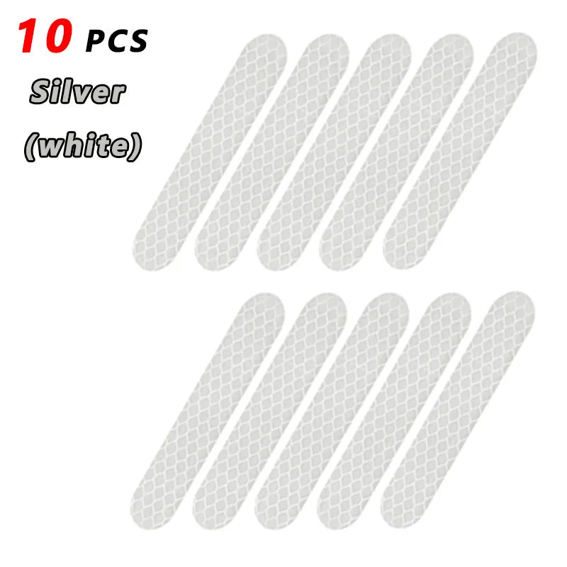 High-Visibility Reflective Warning Stickers (10 to 80 Pcs Set) | Waterproof Night Safety Reflector Strip Tape for Motorcycle Helmets, Bicycles, Cars, Strollers & Outdoor Gear
