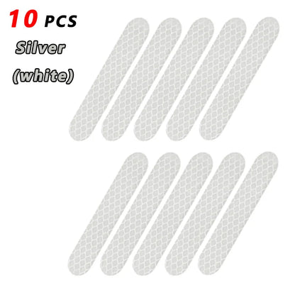 High-Visibility Reflective Warning Stickers (10 to 80 Pcs Set) | Waterproof Night Safety Reflector Strip Tape for Motorcycle Helmets, Bicycles, Cars, Strollers & Outdoor Gear
