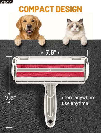 Reusable Pet Hair Remover Roller for Dog & Cat Fur | Multi-Surface Lint Roller with Self-Cleaning Storage Bin for Couches, Bedding, Furniture, Rugs & Car Seats | Eco-Friendly Hair Removal Tool