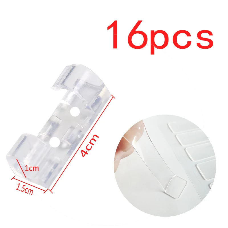 Desktop Cable Organizer Clips & Wire Management System | Adhesive ABS Cord Holder for Desk, Workstation & Car | Cable Winder Keeper for USB, Charging & Data Cables