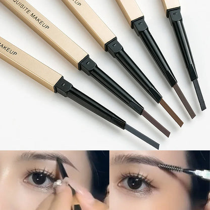 Dual-Ended Waterproof Eyebrow Pencil with Spoolie Brush (5 Shade Options) | Smooth Long-Lasting Micro-Definer & Sweatproof Eyebrow Gel Stick Makeup